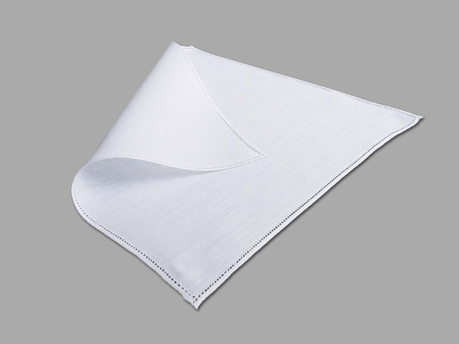 Hemstitch White Linen Womens Handkerchief - Flax & Thimble