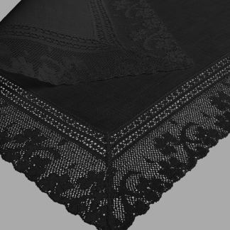 Shamrock Lace Black Linen Handkerchief