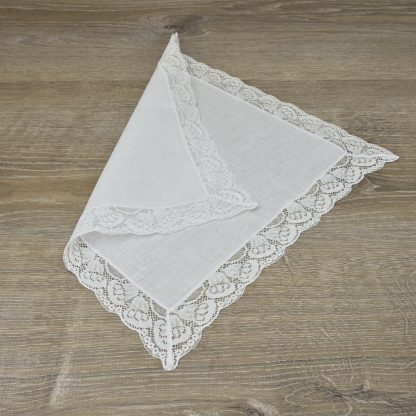 Wedding Bells White Linen Handkerchief