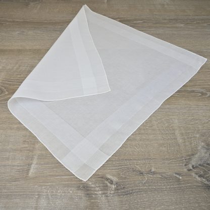 Corded Border Hand-Rolled Cotton Handkerchief