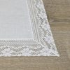 Daisy White Linen Handkerchief