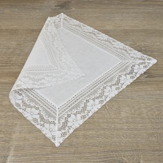 Hand-Made Men’s Pocket Square. online White. 19”x19”