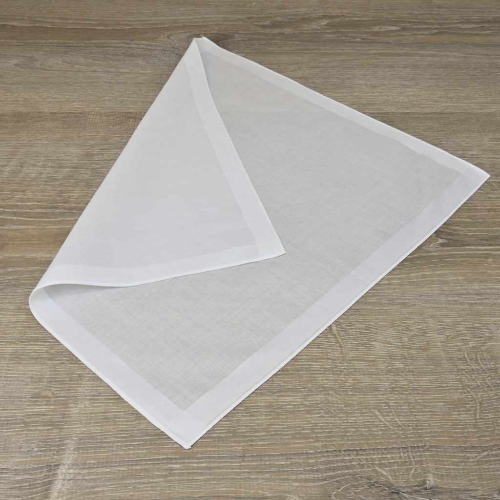 Corded Border Men's Linen Handkerchief Flax & Thimble