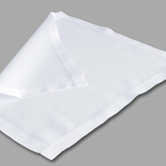 Fine Hemstitch White Linen Handkerchief - 24"