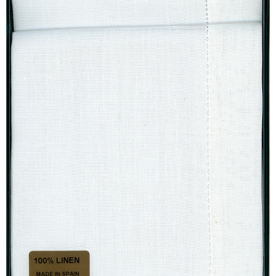 Fine Hemstitch 3-Pack White Linen Handkerchiefs - 18"