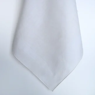 Corded Border White Linen Handkerchief