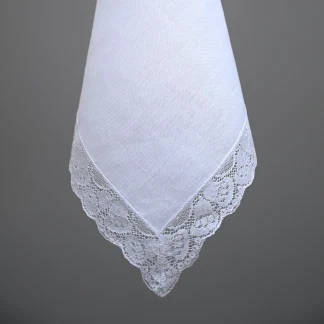 Irish Linen Bells Lace Handkerchief