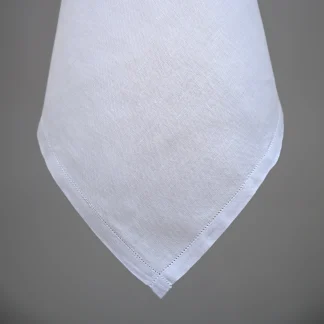 White Hemstitch Linen Handkerchief - One Row Hem